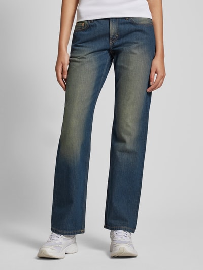 WEEKDAY Straight Fit Jeans im Used-Look Modell 'Arrow' Jeansblau 4