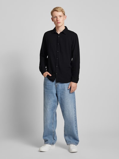 Jack & Jones Regular Fit Freizeithemd mit Kentkragen Modell 'JOSHUA' Black 1