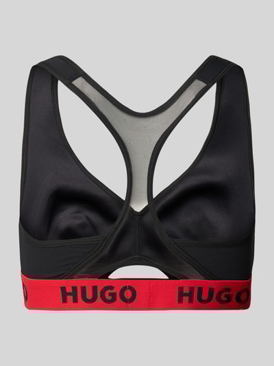 HUGO Bralette mit Racerback und Logo-Saum Black 3
