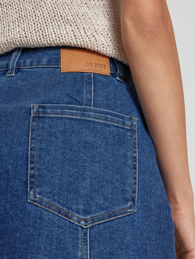 Object Spódnica jeansowa z ozdobnymi szwami model ‘Carol’ Niebieski 3