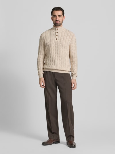 Fynch-Hatton Strickpullover mit gerippten Abschlüssen Offwhite 1