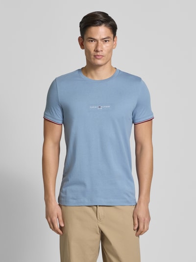 Tommy Hilfiger Slim Fit T-Shirt aus reiner Baumwolle Hellblau 4