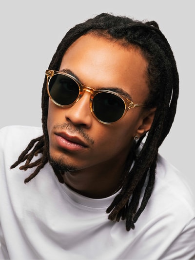 MessyWeekend Okrągłe okulary przeciwsłoneczne model 'NEW DEPP' Piaskowy 4