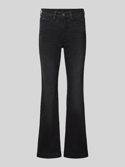 Produktfoto, zwarte bootcut-jeans uit mix van modal en katoen, lichte wassing, Bootcut-Jeans aus Baumwoll-Mix Modell 'DREAM BOOT' van MAC, dames bootcut-jeans van MAC