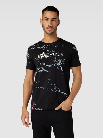 Alpha Industries T-shirt z nadrukiem z logo Czarny 4