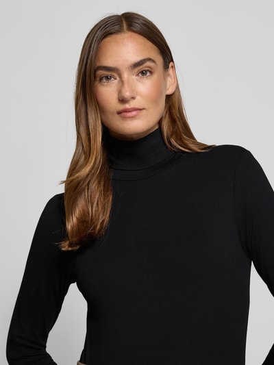 FREE/QUENT Shirt met lange mouwen en col, model 'Liana' Zwart - 3