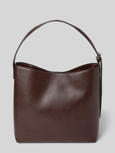 MANGO Handtasche in Leder-Optik Dunkelbraun 4