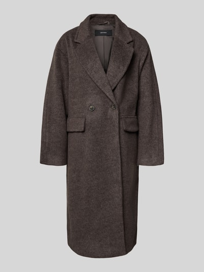 VERO MODA Płaszcz o kroju regular fit z kołnierzem z połami model ‘LELEA’ Czekoladowy 2