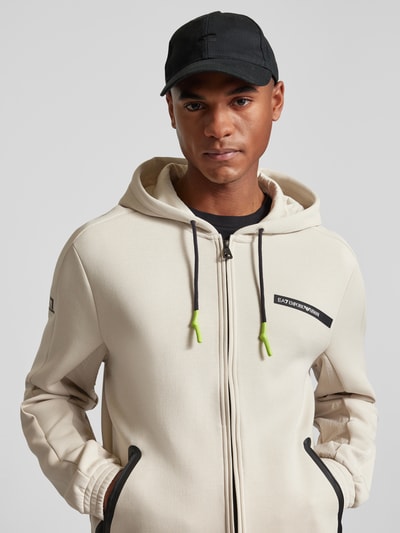 EA7 Emporio Armani Sweatjacke mit Label-Patch Modell 'FELPA' Offwhite 3