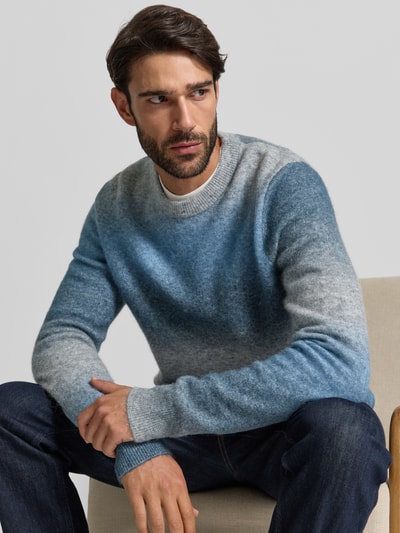 Samsøe Samsøe Slim Fit Pullover mit Woll-Alpaka-Anteil in Strick-Optik Hellblau 3