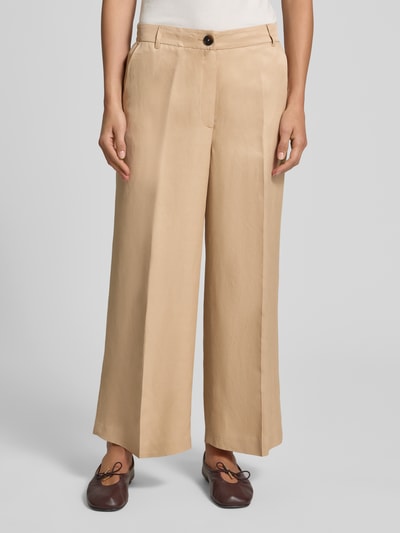 s.Oliver BLACK LABEL Weite Hose aus Viskose-Leinen-Mix Sand 4