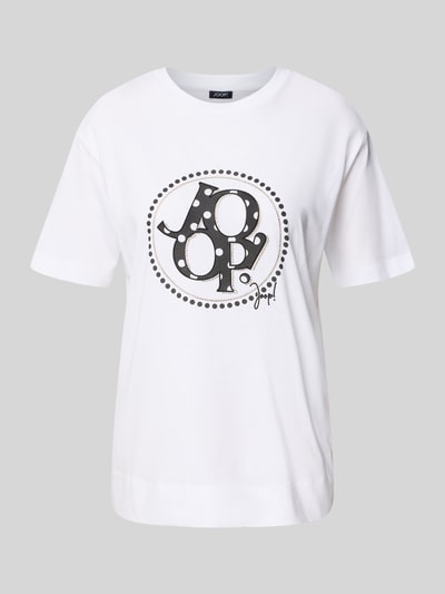 JOOP! T-shirt met siersteentjes, model 'Tammi' Wit - 2
