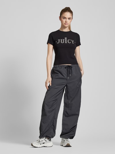 Juicy Couture T-Shirt mit Ziersteinbesatz und Rundhalsausschnitt Black 1