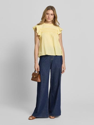 VERO MODA Regular Fit Blusentop aus reiner Baumwolle Modell 'TRINE' GELB 1