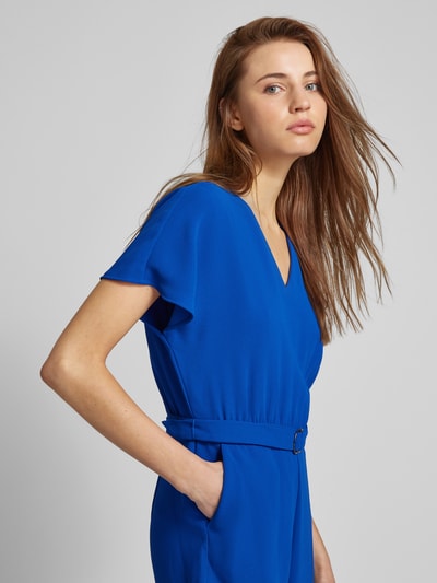 comma Jumpsuit met tailleriem Koningsblauw - 3