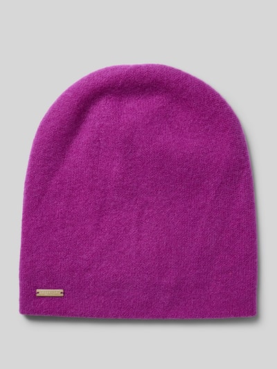 Seeberger Czapka beanie z detalem z logo Purpurowy 1