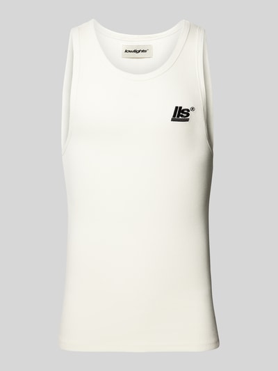 Low Lights Studios Tanktop met labelstitching, model 'BLOCK' Offwhite - 2