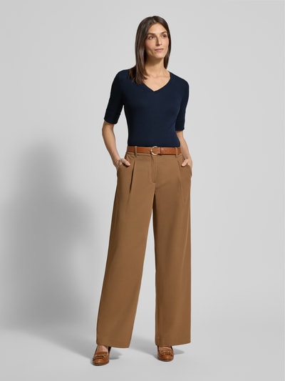 Lauren Ralph Lauren T-Shirt mit V-Ausschnitt Modell 'JUDY' Dunkelblau 1