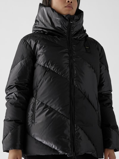 Blauer USA Daunenjacke in Stepp-Optik Schwarz 6