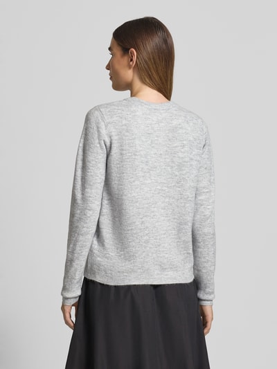 Soyaconcept Gebreid jack met ronde hals, model 'ORLEAN' Lichtgrijs gemêleerd - 5