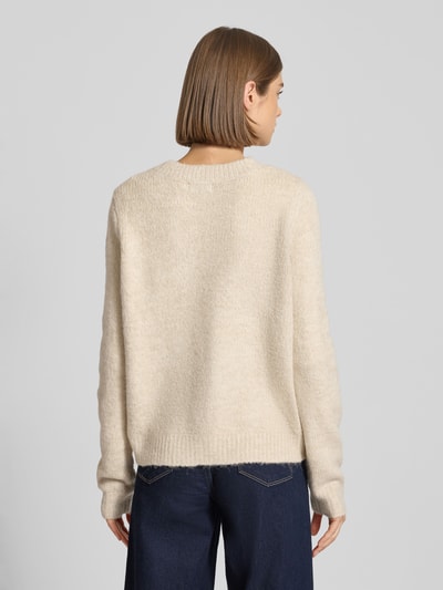 Only Loose Fit Strickjacke mit V-Ausschnitt Modell 'ZOEY' Ecru Melange 5