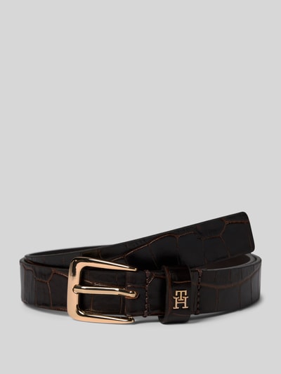 Tommy Hilfiger Ledergürtel mit Strukturmuster Dunkelbraun 1