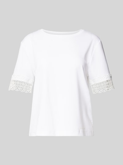 Marc Cain T-Shirt mit Spitzenbesatz Weiss 2