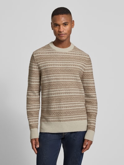 MAERZ Muenchen Gebreide pullover met ribboorden Offwhite - 4