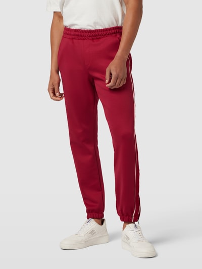 Tommy Hilfiger Sweatpants met labelstitching Kersenrood - 4