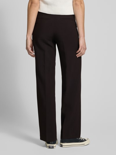 EDITED Straight leg stoffen broek met persplooien, model 'Lavea' Zwart - 5