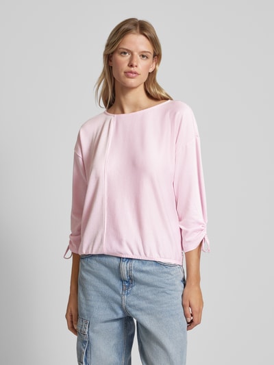 Tom Tailor Denim Loose fit shirt met 7/8 mouwen en streepmotief Roze - 4