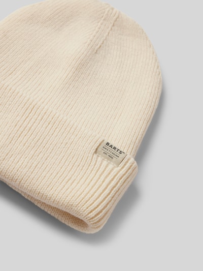 Barts Beanie met labeldetail, model 'KINABALU' Offwhite - 2