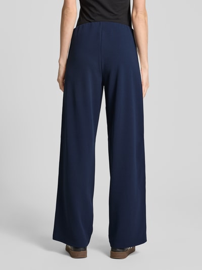 Vero Moda Wide leg sweatpants met contraststrepen, model 'BERLIN' Marineblauw gemêleerd - 5