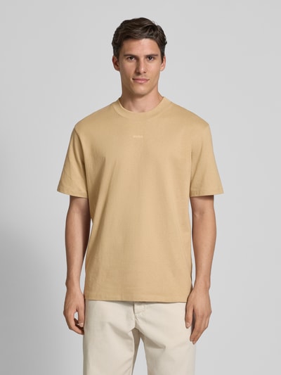 HUGO T-Shirt mit Label-Print Modell 'Dapolino' Beige 4