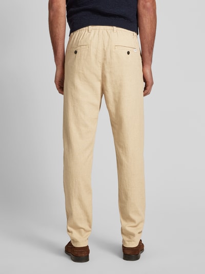 SELECTED HOMME Slim Tapered Fit Hose mit Leinen-Anteil Modell 'BRODY' Beige 5