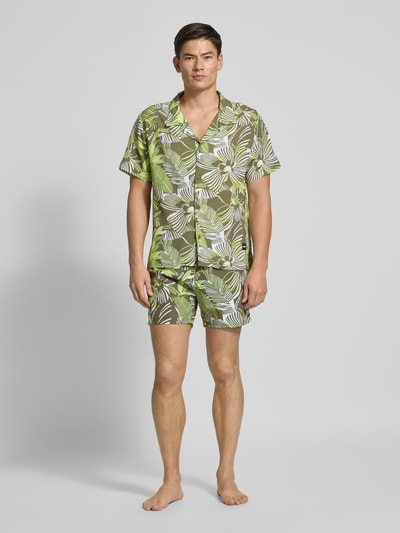BOSS Relaxed Fit Badeshorts mit Label-Badge Modell 'Piranha' Khaki 1