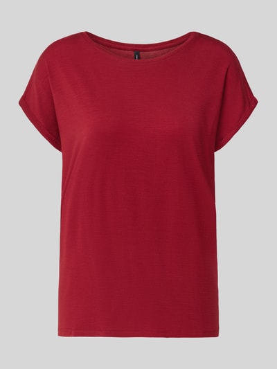 Produktfoto, rotes Regular Fit T-Shirt aus Lyocell-Mix Modell 'AVA' von VERO MODA, glatte Textur, Damen T-Shirt