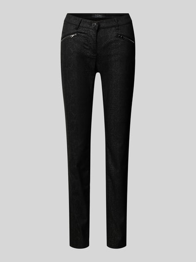 TONI Skinny fit broek met ritszakken Zwart - 2