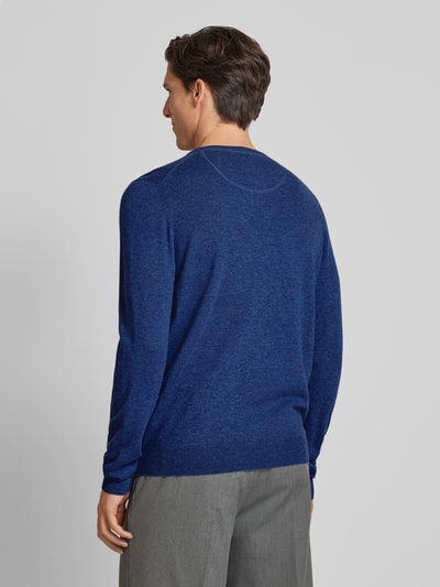 Fynch-Hatton Strickpullover mit Label-Stitching Rauchblau 5