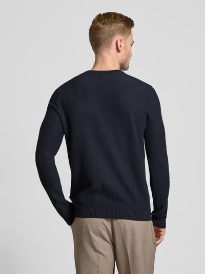 JOOP! Jeans Strickpullover mit gerippten Abschlüssen Marine 5