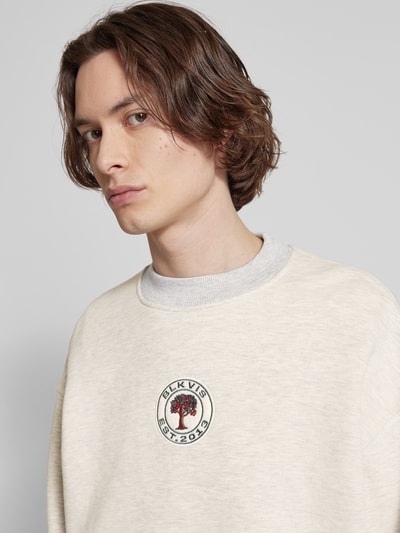 BLKVIS Sweatshirt met labelbadge, model 'SOURCE' Lichtgrijs gemêleerd - 3