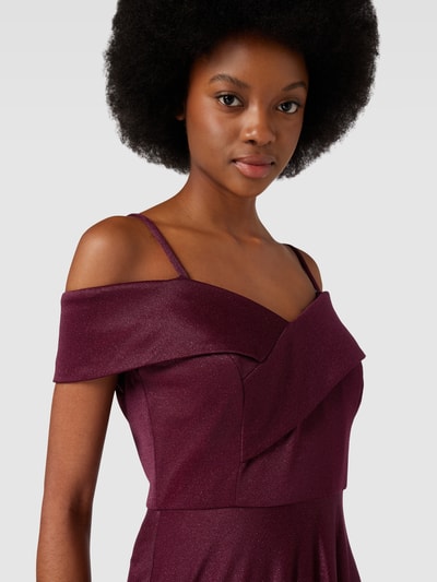 Christian Berg Cocktail Abendkleid mit Off-Shoulder Bordeaux 3