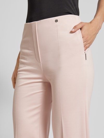 Marc Cain Regular fit stoffen broek met persplooien Roze - 3