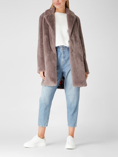 WHITE LABEL Mantel aus Teddyfell  Taupe 1