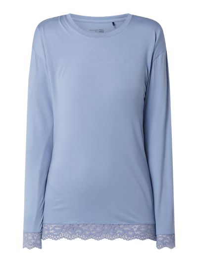 Schiesser Pyjama-Oberteil mit Kontrastbesatz  Jeansblau 2