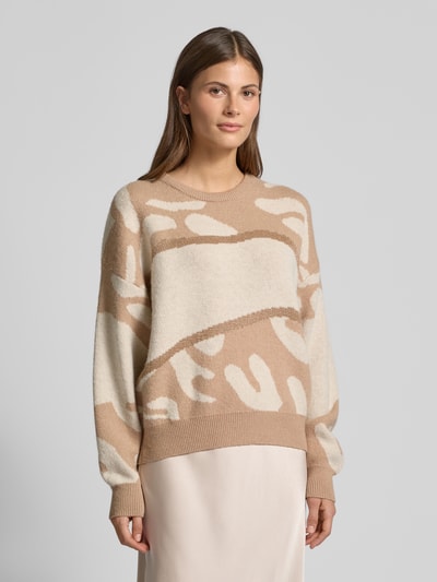 ZABAIONE Strickpullover mit Rundhalsausschnitt Camel 4