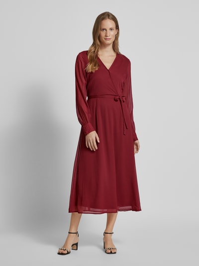 Vila Midikleid mit V-Ausschnitt Modell 'FALIA' Bordeaux 4