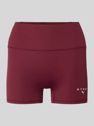 Produktfoto, PUMA x HYROX - Leggings mit elastischem Bund von PUMA, bordeauxrot, Skinny Fit, Label-Print, glatte Textur, elastischer Material-Mix.