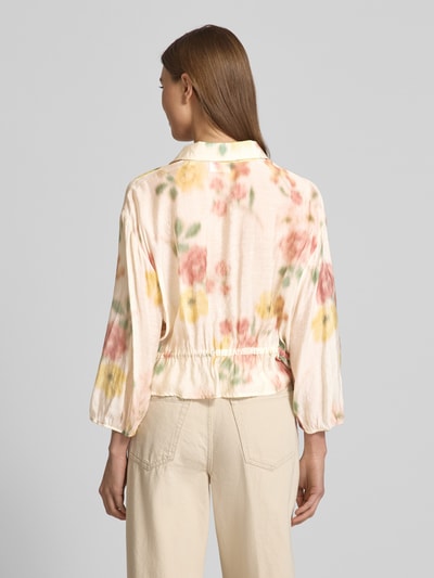 Jake*s Collection Bluse aus Viskose-Mix mit Bindegürtel und 3/4-Arm Ecru 5