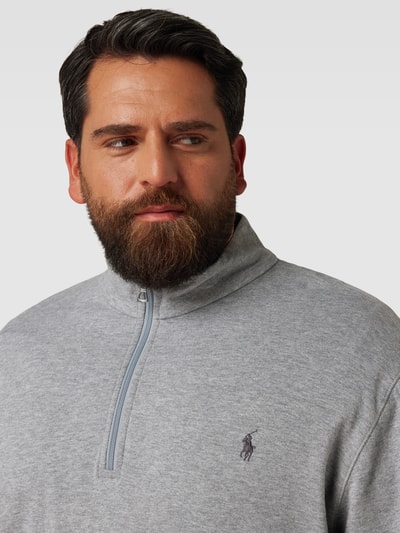 Polo Ralph Lauren Big & Tall Bluzka PLUS SIZE z długim rękawem i stójką Jasnoszary 3